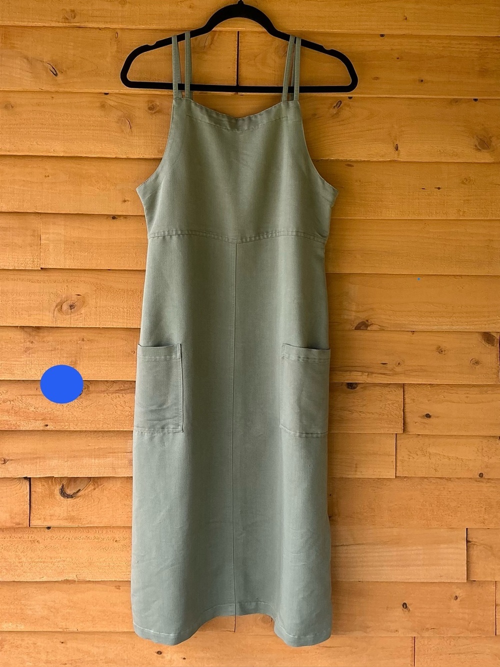 Vintage Sage Green Layered Strap Jumper Midi Dress Women’s Small
